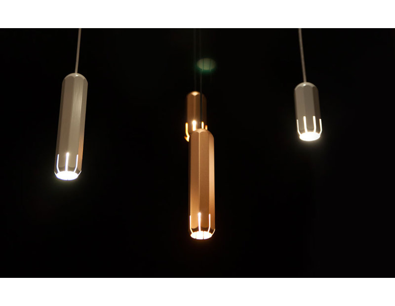 Brixton 1 - Light LED Pendant, 4.5" H x 1.75" W x 1.75" D, Copper
