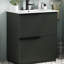 Meuble-lavabo de 30 po avec lavabo en céramique, glissières de tiroir à fermeture en douceur et conception cannelée pour des configurations sophistiquées avec des tiroirs à extension complète ton sur ton-1291373790