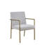  Chaise rembourrée en tissu gris clair et laiton Sterling