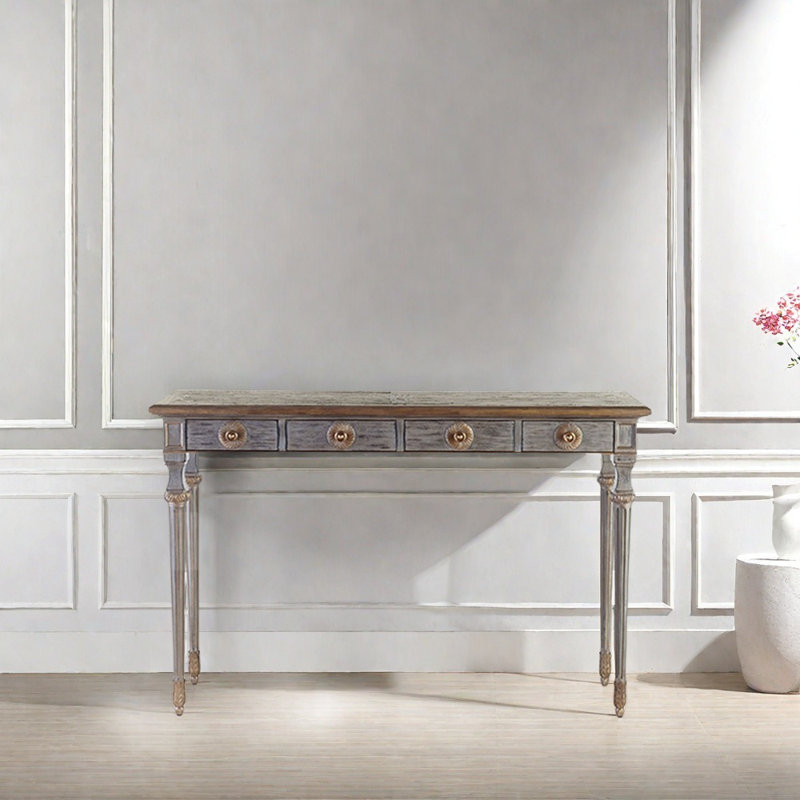 Table de couloir grise vieillie