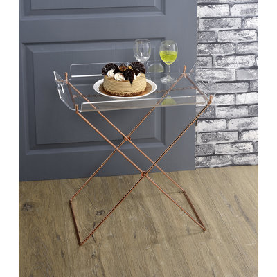 Plateau transparent en acrylique et cuivre