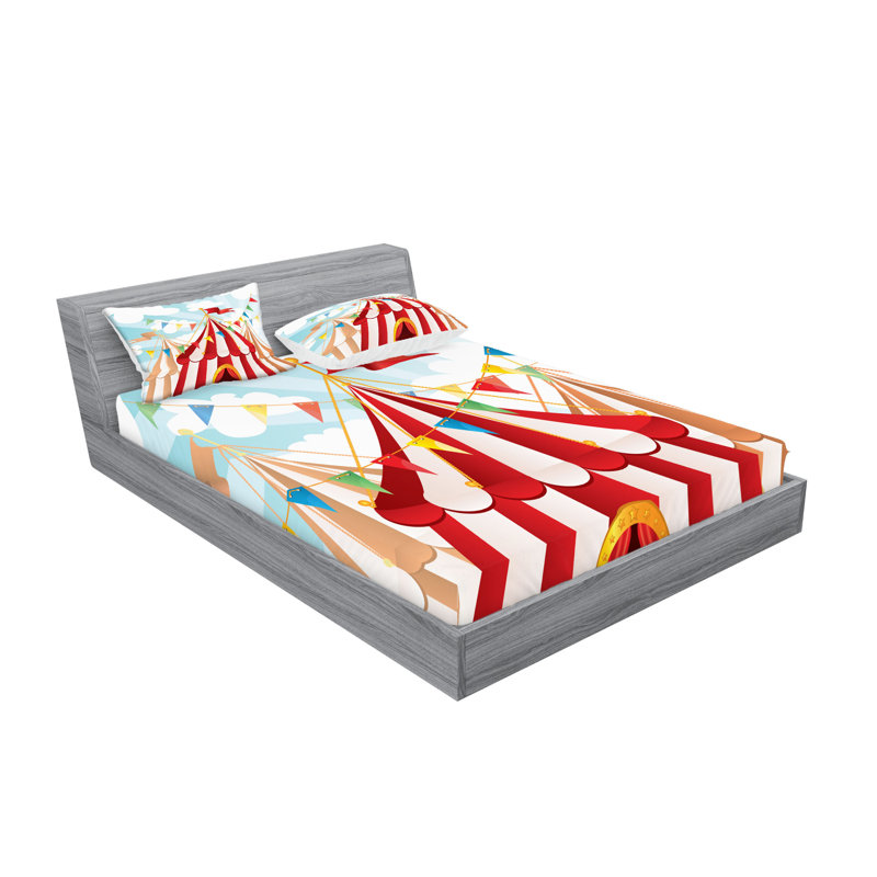 Drap-housse et coussin décoratif Ambesonne, Ensemble de draps pour lit double + 5 pièces supp