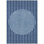 5' X 8' Navy Blue And Gray Striped Washable Indoor Outdoor Area Rug