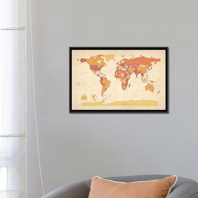 «Map of The World VII» par Michael Tompsett, impression sur toile