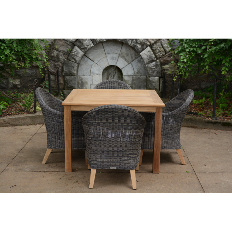 Vienna Wicker Outdoor Dining Armchair, Brown, Cast Charcoal