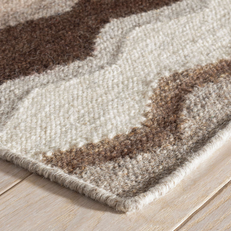 Safety Net Neutral Handwoven Wool Rug, Rectangle 2' x 3'