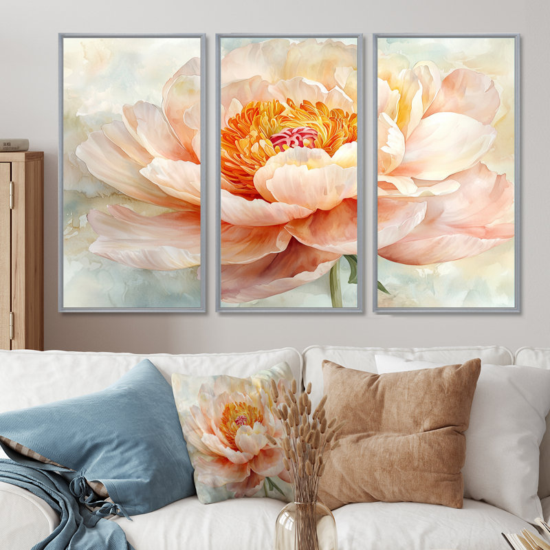 Ensemble de 3 pivoines nénuphars Simplicity Bloom II, Argent argent, H 28 po x l 36 po