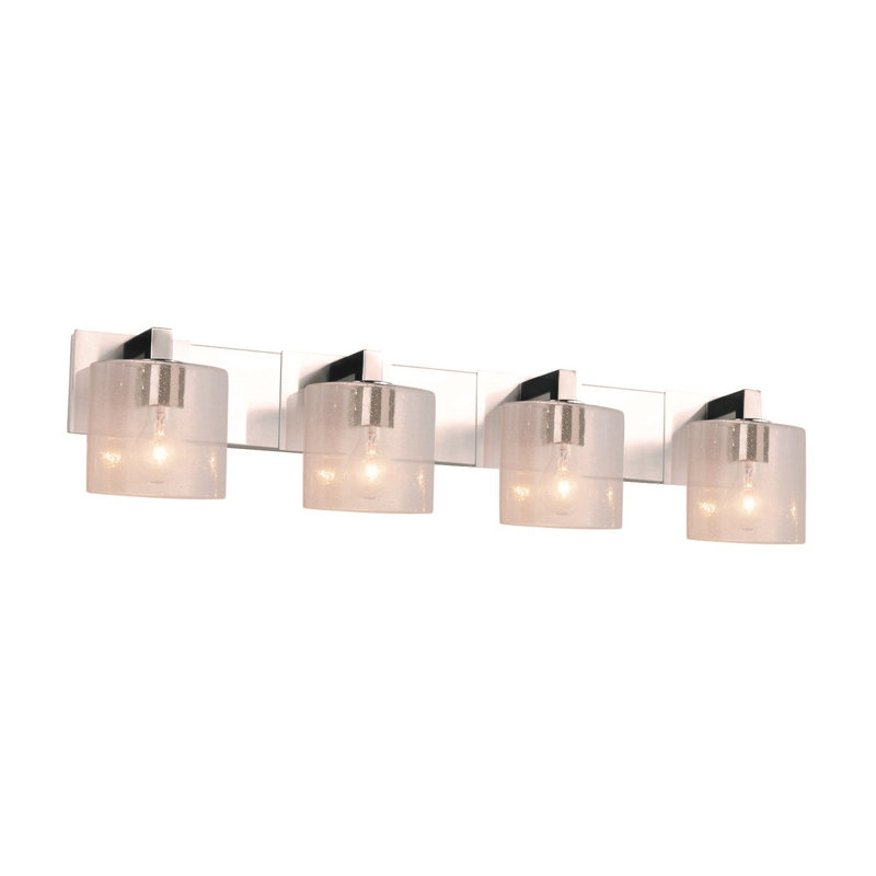 Barre d'éclairage de salle de bain 4 lumières à intensité variable Barnsdale, E26, Noir mat
