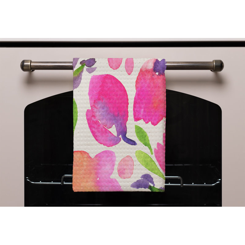 Cotton Floral Waffle Kitchen Towel