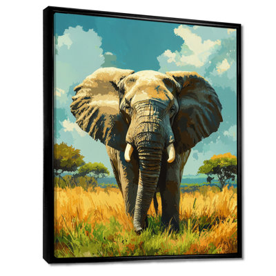 Inman Elephant In The Lush Savannah - Elephant Wall Art