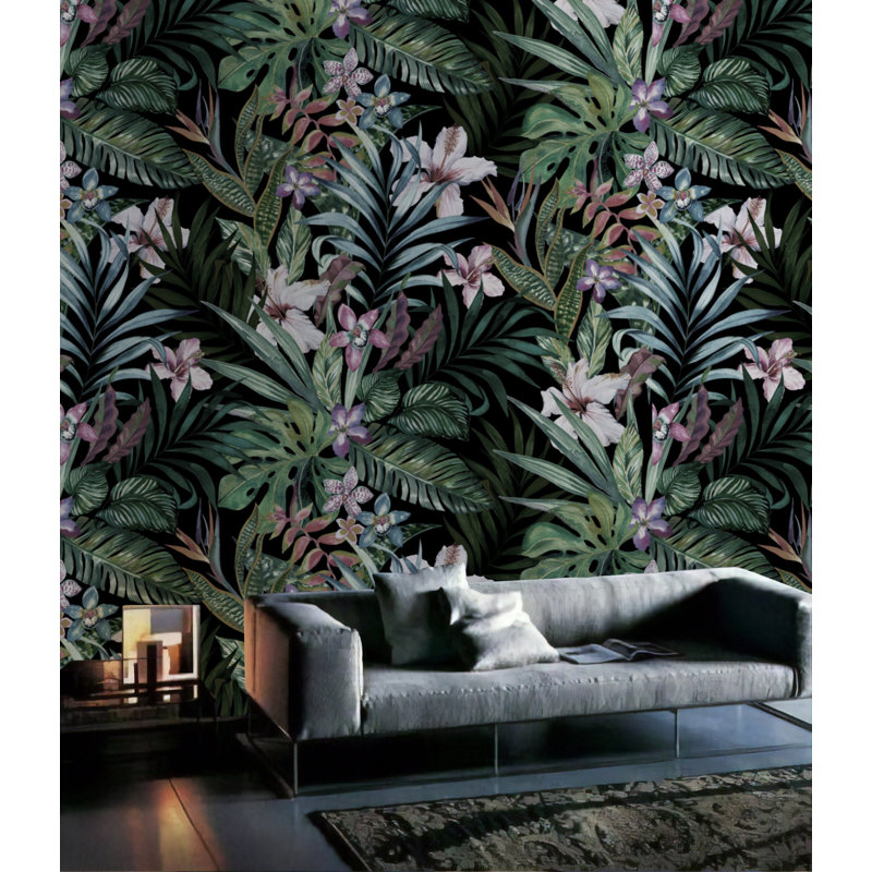Papier peint amovible tropical, L 9 po x l 15 po