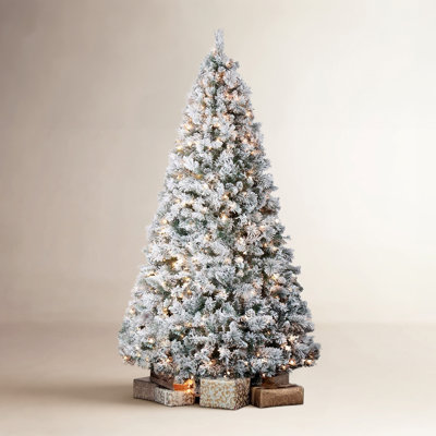 Flocked Pre-Lit Fir Christmas Tree