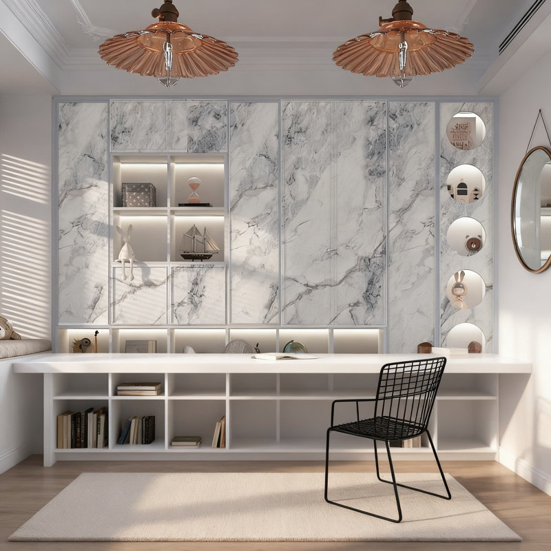 Revêtement de comptoir auto-adhésif en papier Marble