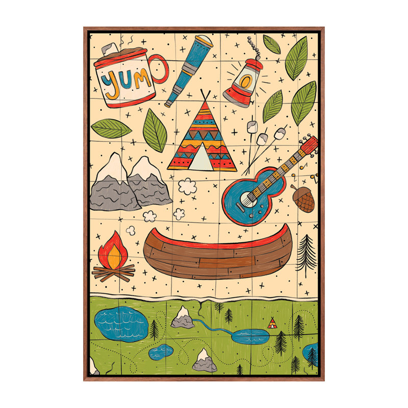 «Everyday Big Adventure II» par Lisa Barlow - impression d'art graphique, H 26 po x l 18 po x 1,5 po, Pas de tapis