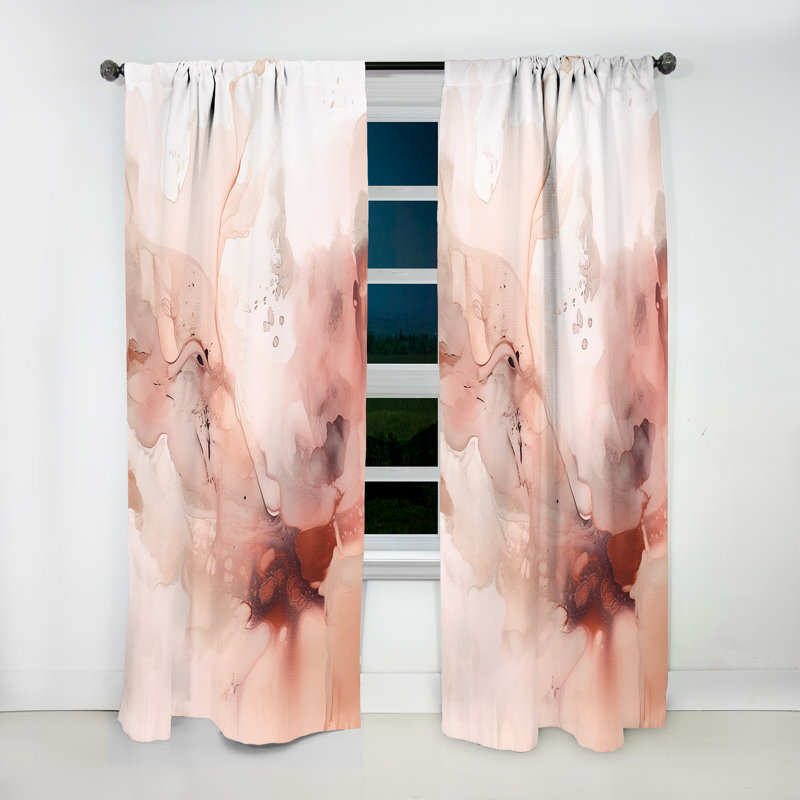 Delaire - Marbre délicat rose II délicat - Rideau moderne - Velours obscurcissant - 1 panneau, L 52 po x L 95 po