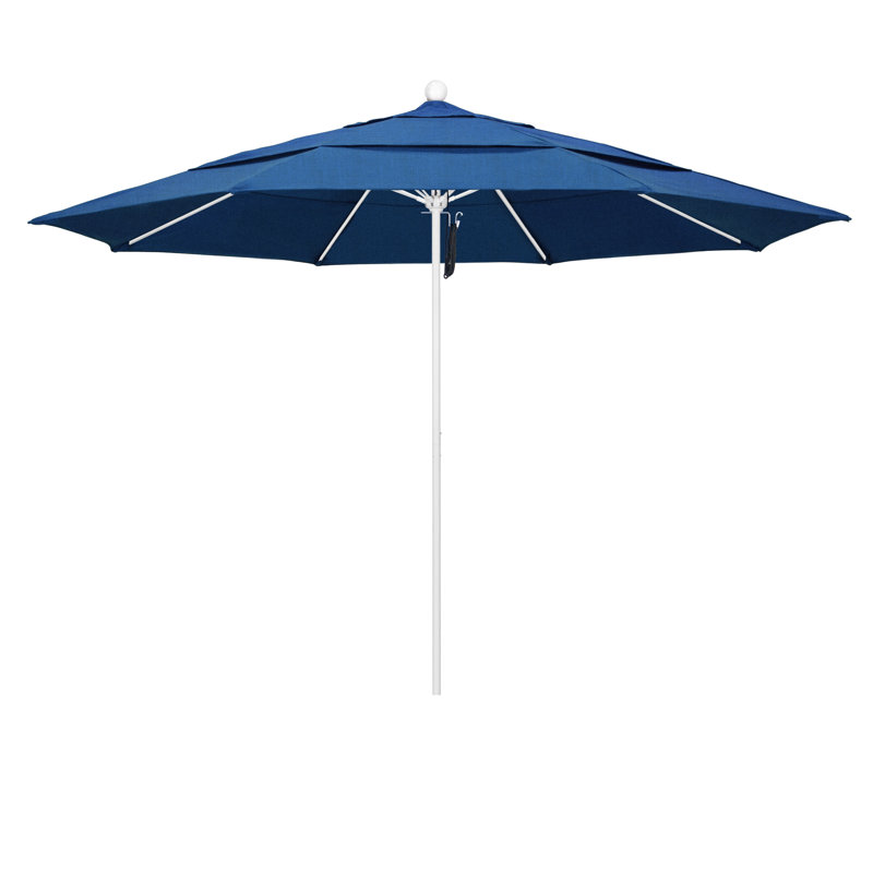 Parasol de marché 11 pi Silva, Toile Sunbrella® régate, Pierre noire