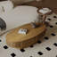 Table basse, table basse avec rangement, table basse ovale, table basse moderne, table basse en bois