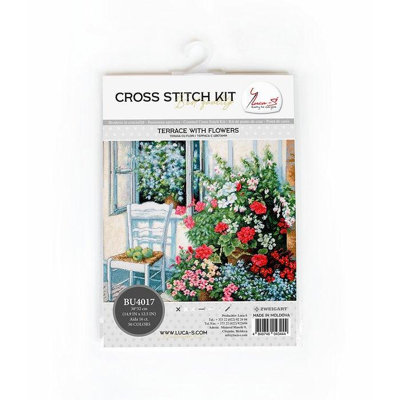 Trousse de broderie au point de croix compté « Terrasse fleurie » de Luca-S BU4017L
