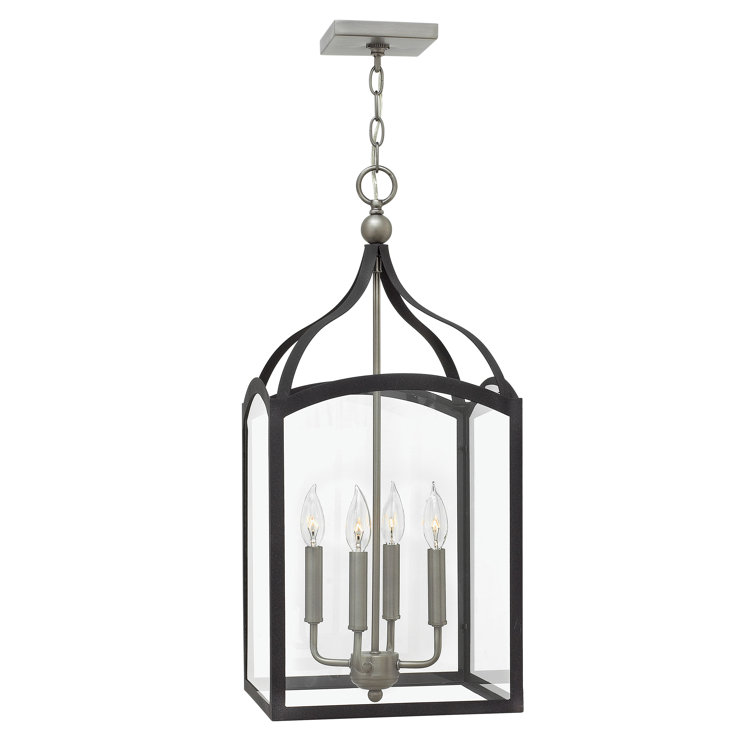 Hinkley 4-Light Open Frame Foyer Chain-Hung Rectangle Chandelier