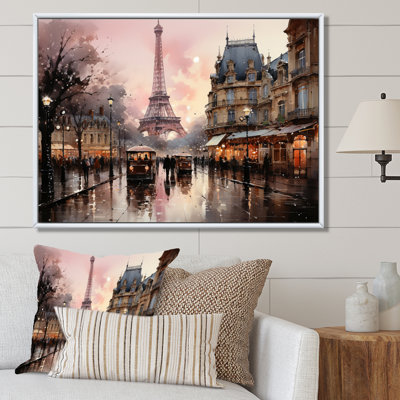 Pink Twilight Rendezvous In Paris I - Paris Wall Art for Living Room