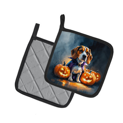 Paire de porte-pots Beagle Puppy Halloween