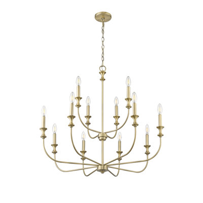 12 Light 33.9 In. Matte Black Chandelier