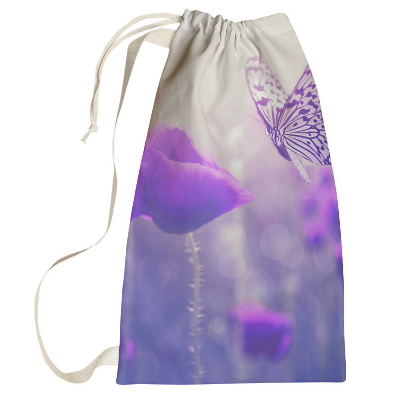 Sac à linge Oram, Grand (H 76,5 po x l 29,5 po x P 1,5 po), Blanc / Bleu
