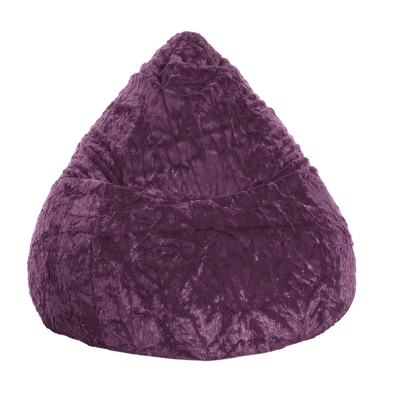 Fluffy Bean Bag Chair & Lounger, Purple Faux Fur Polyester