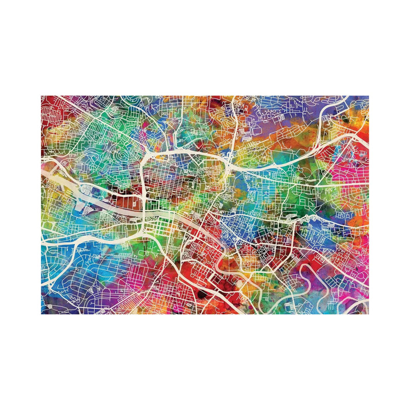 Glasgow Street Map II by Michael Tompsett - Wrapped Canvas Gallery-Wrapped Canvas Giclée, 20.32 cm H x 30.48 cm W