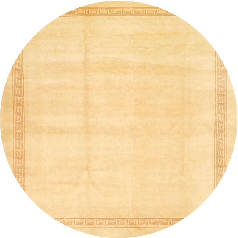 Tapis beige contemporain, Rond 3 pi
