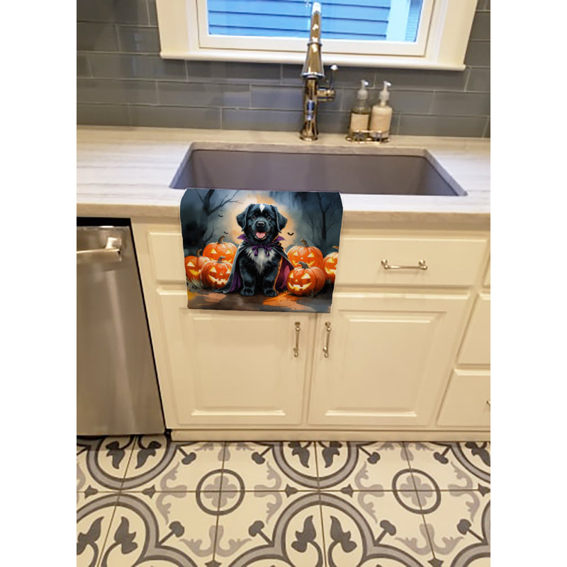 Torchon Terre-Neuve chiot Halloween, Terre-neuve
