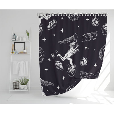 Astronaut Catches A Comet Designer Shower Curtain