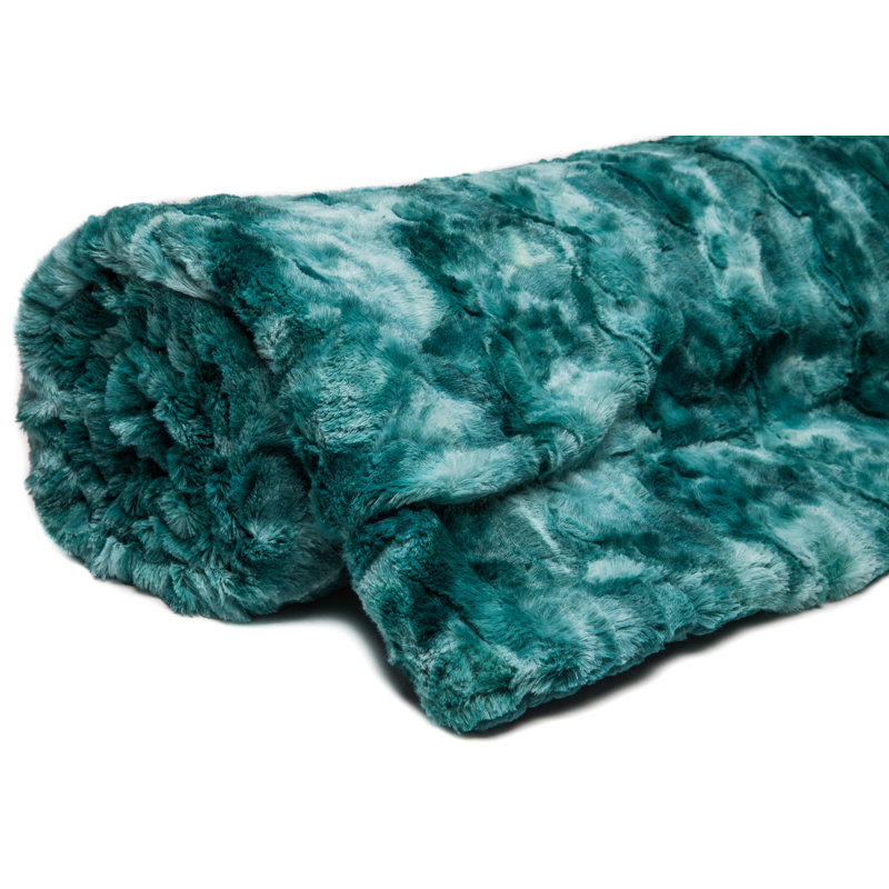 Couverture tissée , Bleu sarcelle, L 50 po x L 65 po