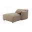 Luxueux canapé modulaire en suède brun clair avec coussins en duvet et siège à ressorts ensachés, parfait pour le confort et le style modernes.