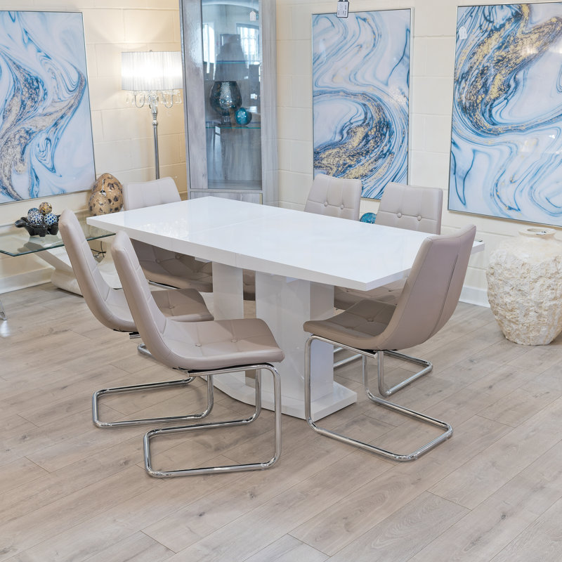 Fermin 6 -Person Butterfly Leaf Dining Set, Taupe