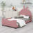 Upholstered Daybed With Rabbit Ear Shaped Headboard-2085556614