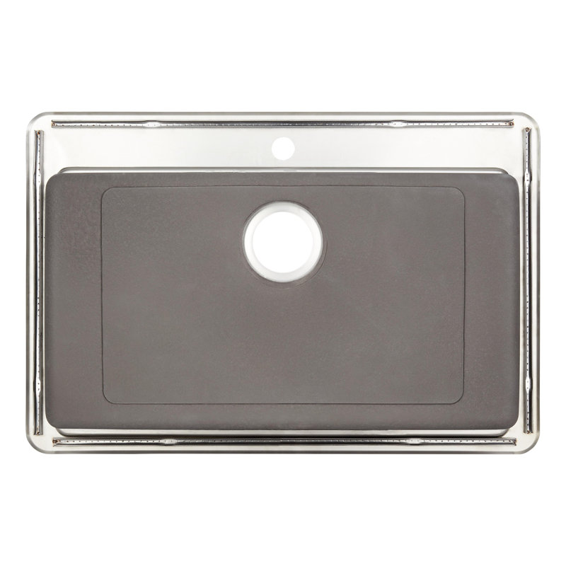 Melbrook 33 "L Drop-In Kitchen Sink With Accessories, 1 hole, 18-Gauge