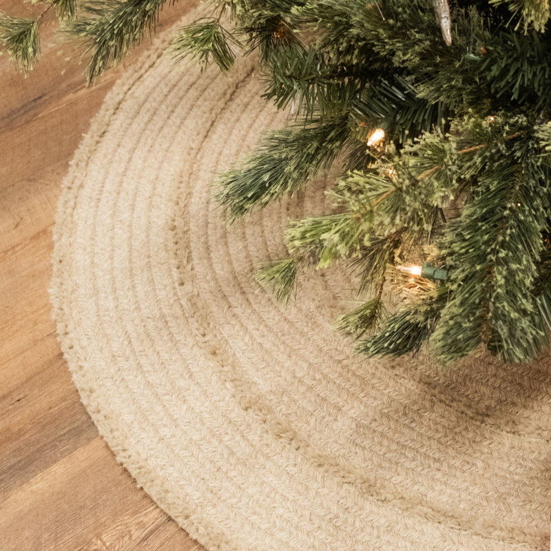 Jupe d'arbre de Noël Cozy, H 0,5 po x l 50 po x P 50 po, Beige