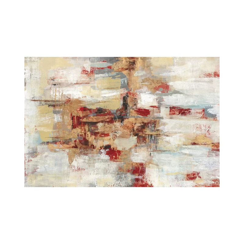 «Old Bridge Reminiscence Red» par Silvia Vassileva - reproduction d'art, H 32 po x l 48 po x P 1,5 po, Toile tendue