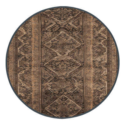 Machine Washable Art Deco Brown Area Rug