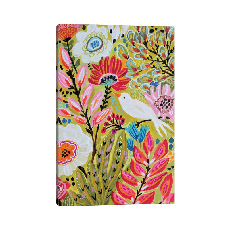 Garden Birds II by Karen Fields - Wrapped Canvas Painting, 20.32 cm H x 30.48 cm W
