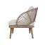 Ensemble de meubles de patio 4 pièces en bois d'acacia avec chaises de baignoire incurvées, causeuse et table basse - causeuse d'extérieur résistante aux intempéries