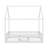 Full Size Wood House Bed with Fence-598708475