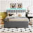 Upholstered Platform Bed with Trundle and Lighted Headboard-407814405-407814401