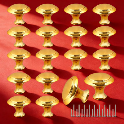 18-Piece Round Drawer And Cabinet Knobs, 30Mm Matte Gold Stainless Steel Pulls For Dresser, Kitchen, And Furniture Hardware