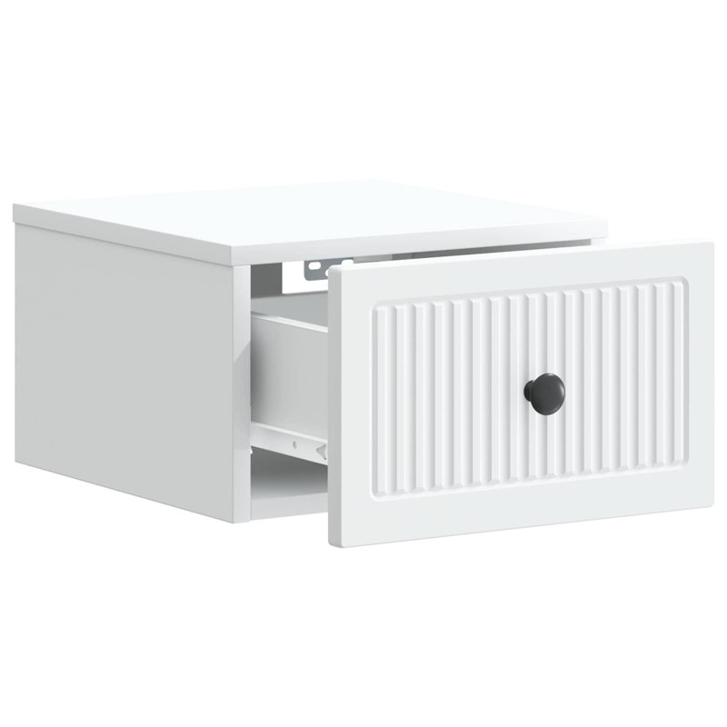 33cm W Manufactured Wood Bedside Table, White