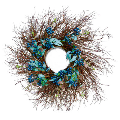 Couronne de bleuet des fêtes 24 po The Holiday Aisle®