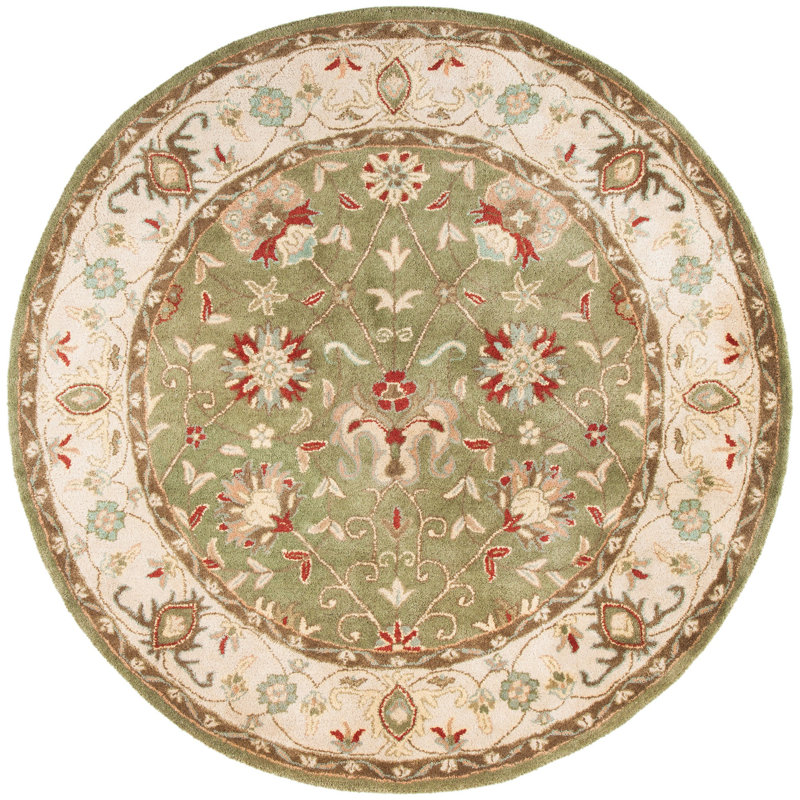 Tapis oriental en laine touffeté à la main Dunbar, Rond 8 pi