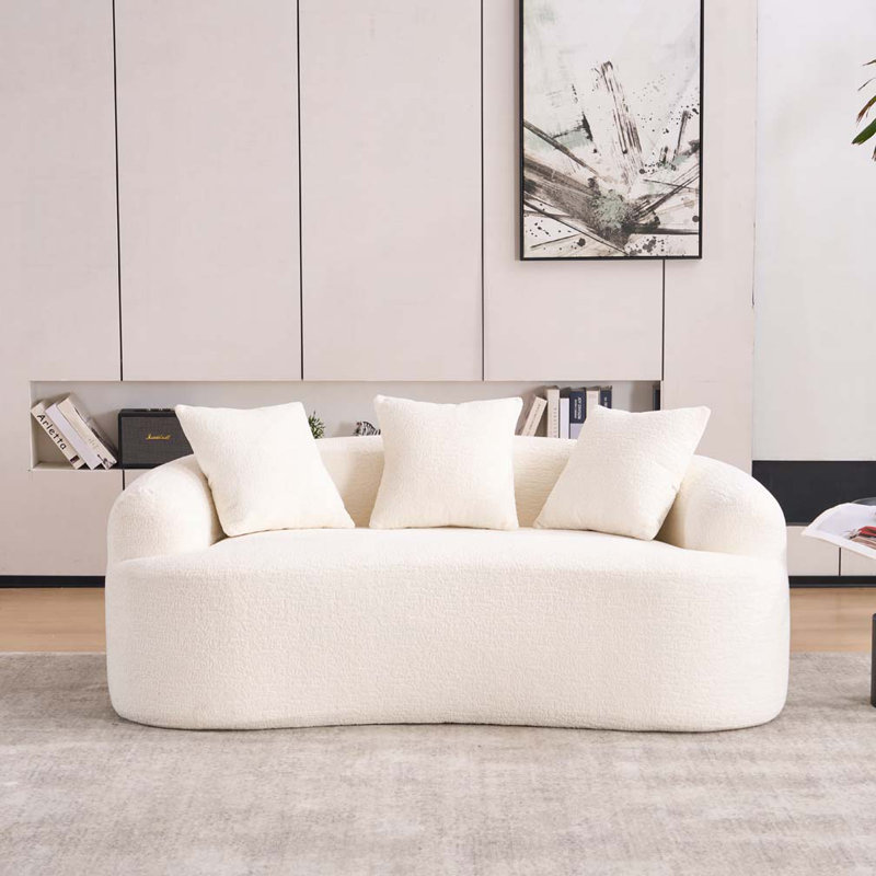 Canapé courbé en chenille, sans assemblage, Blanc