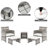 Bar Stool-Table And Chair Set Of 5  Gradient